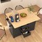 Edge Collections -55.7" x 34"-Black-Versatile Kitchen Island with Power Outlet and Storage-1 pcs
